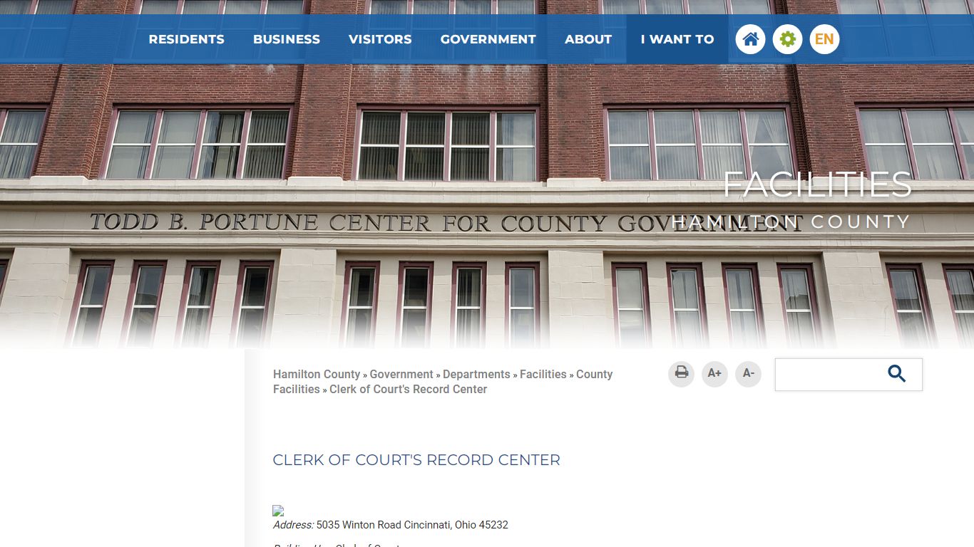 Clerk of Court's Record Center - Hamilton County