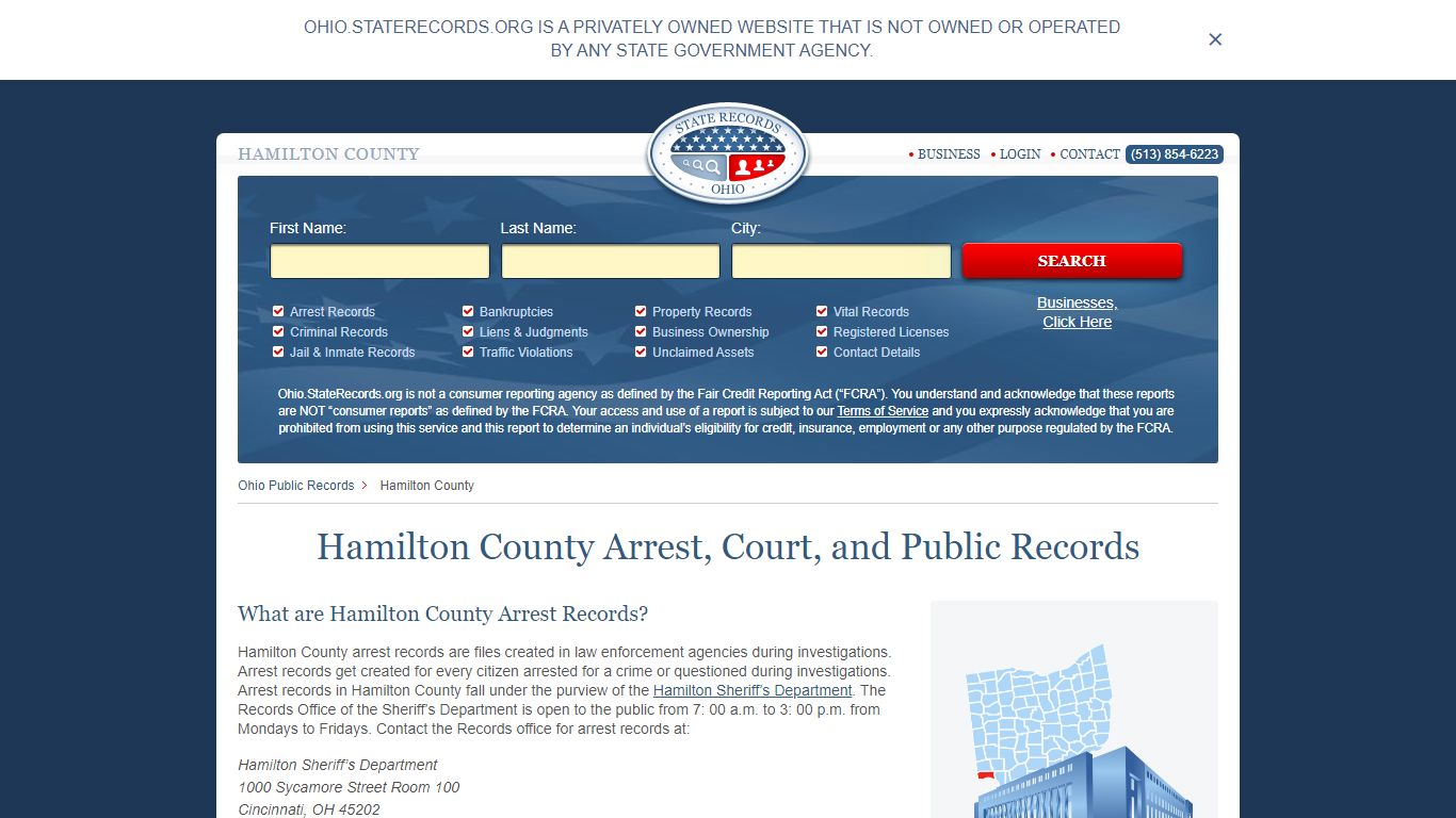 Hamilton County Arrest, Court, and Public Records